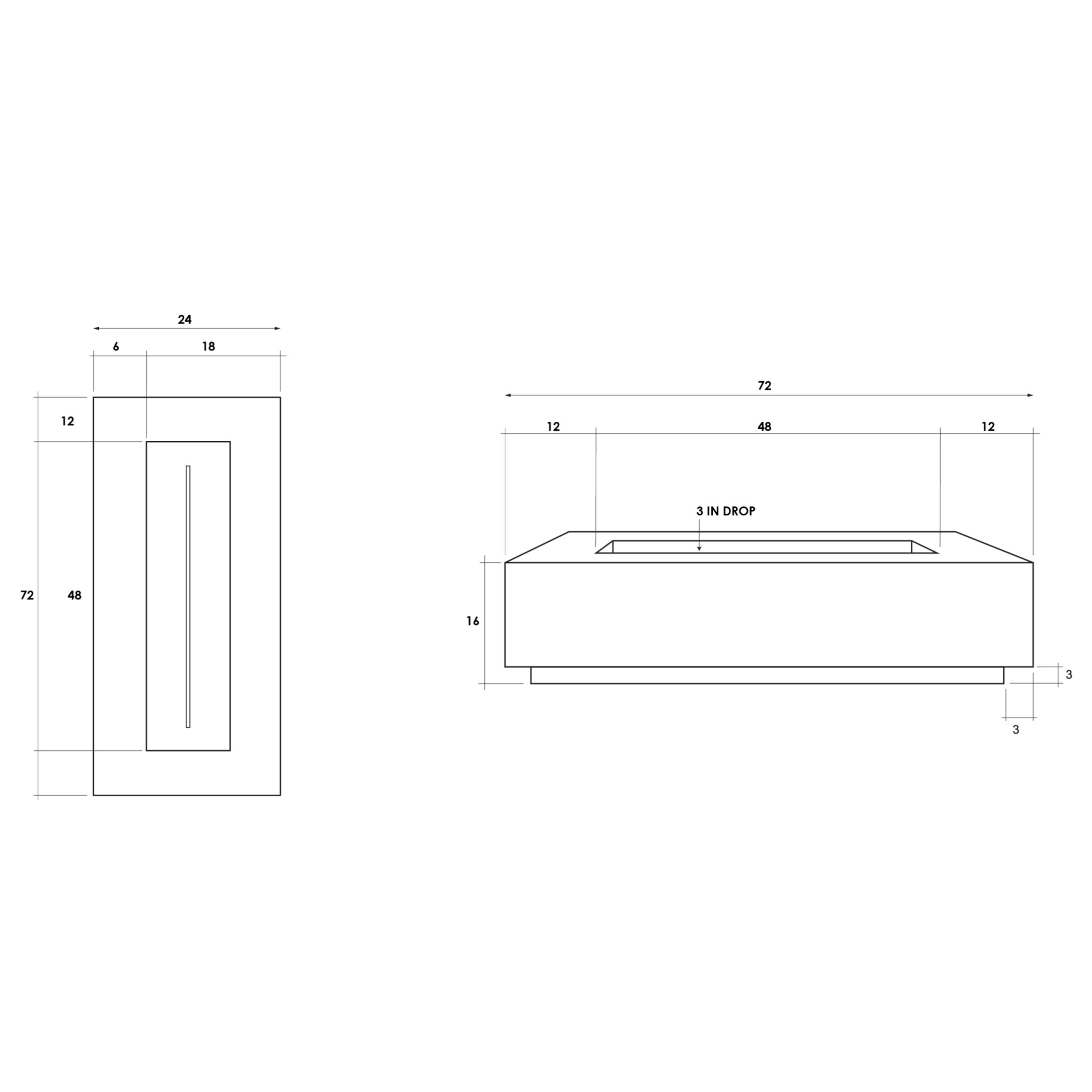 Tavola72 Dimensions